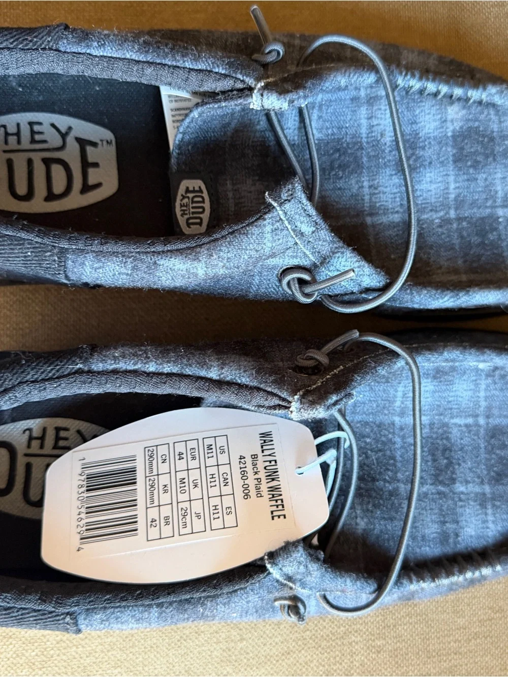 Hey Dude Men's Wally Funk Waffle Boat Shoes in Charcoal Gray